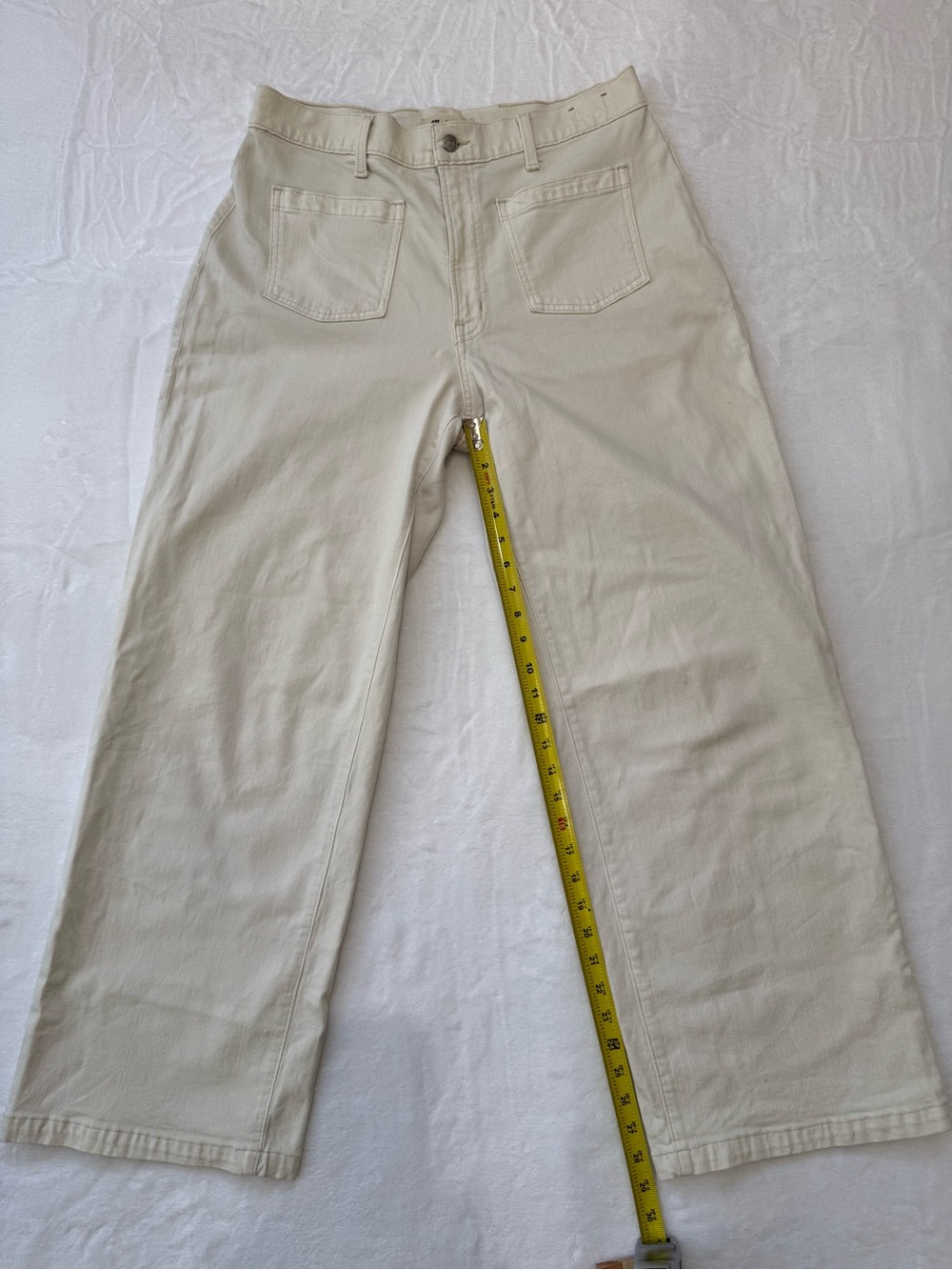 Madewell Perfect Vintage Wide Leg 31 Cream Women’s Jeans Pants Stretch Denim